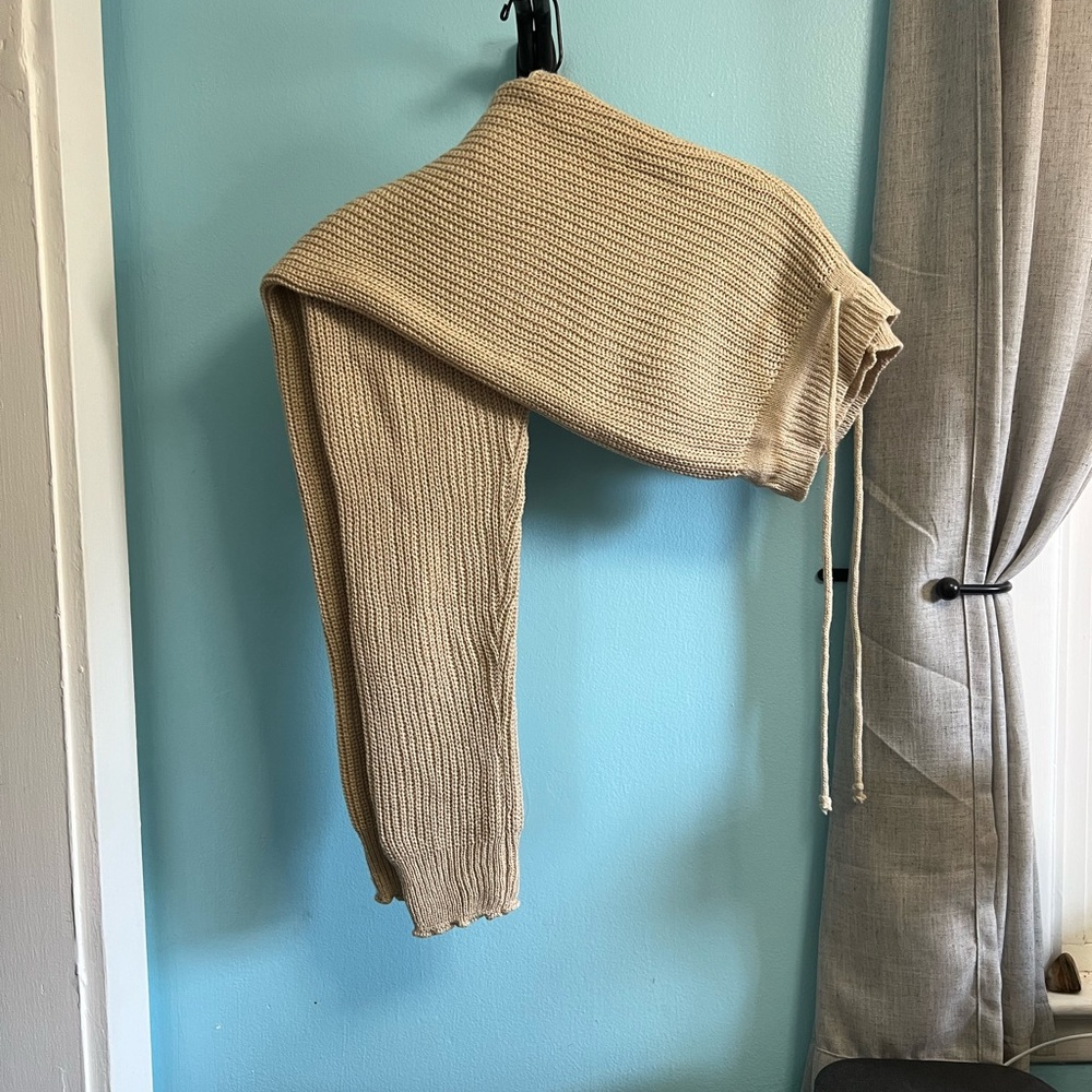 Fashion Nova Beige Knit Sweat Pants